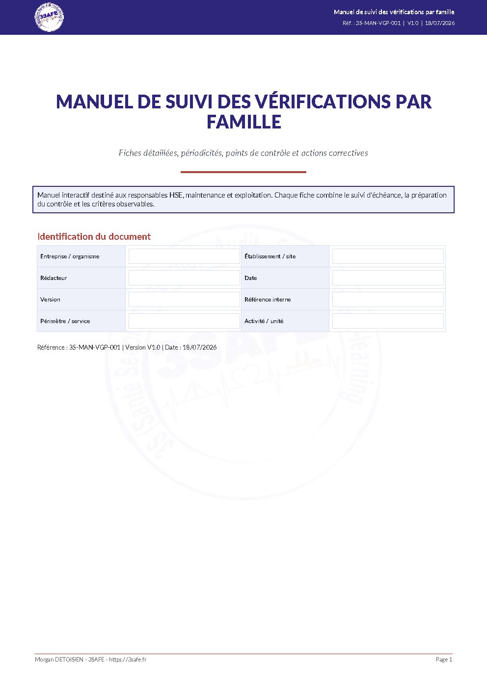 Aperçu de Manuel de suivi VGP par famille