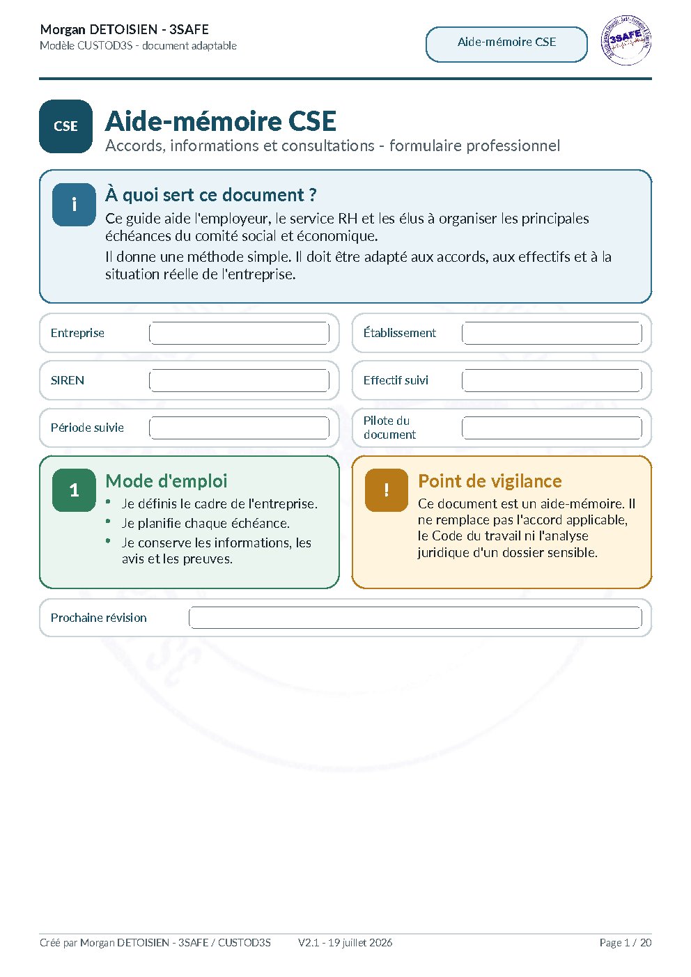 Aperçu de Accords consultations et informations CSE