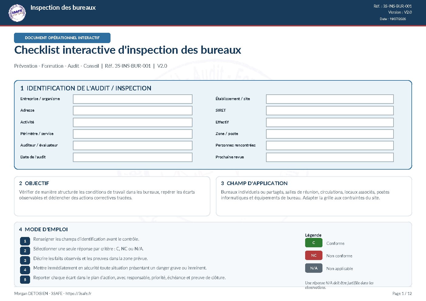 Aperçu de Audit Inspection Bureaux V2