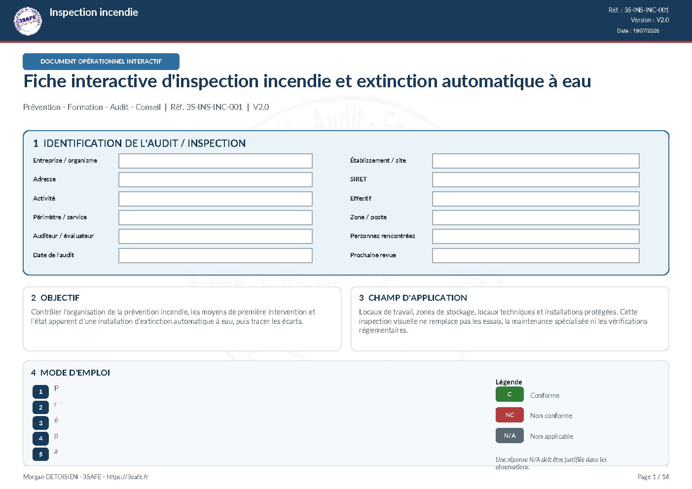 Aperçu de Inspection extinction automatique