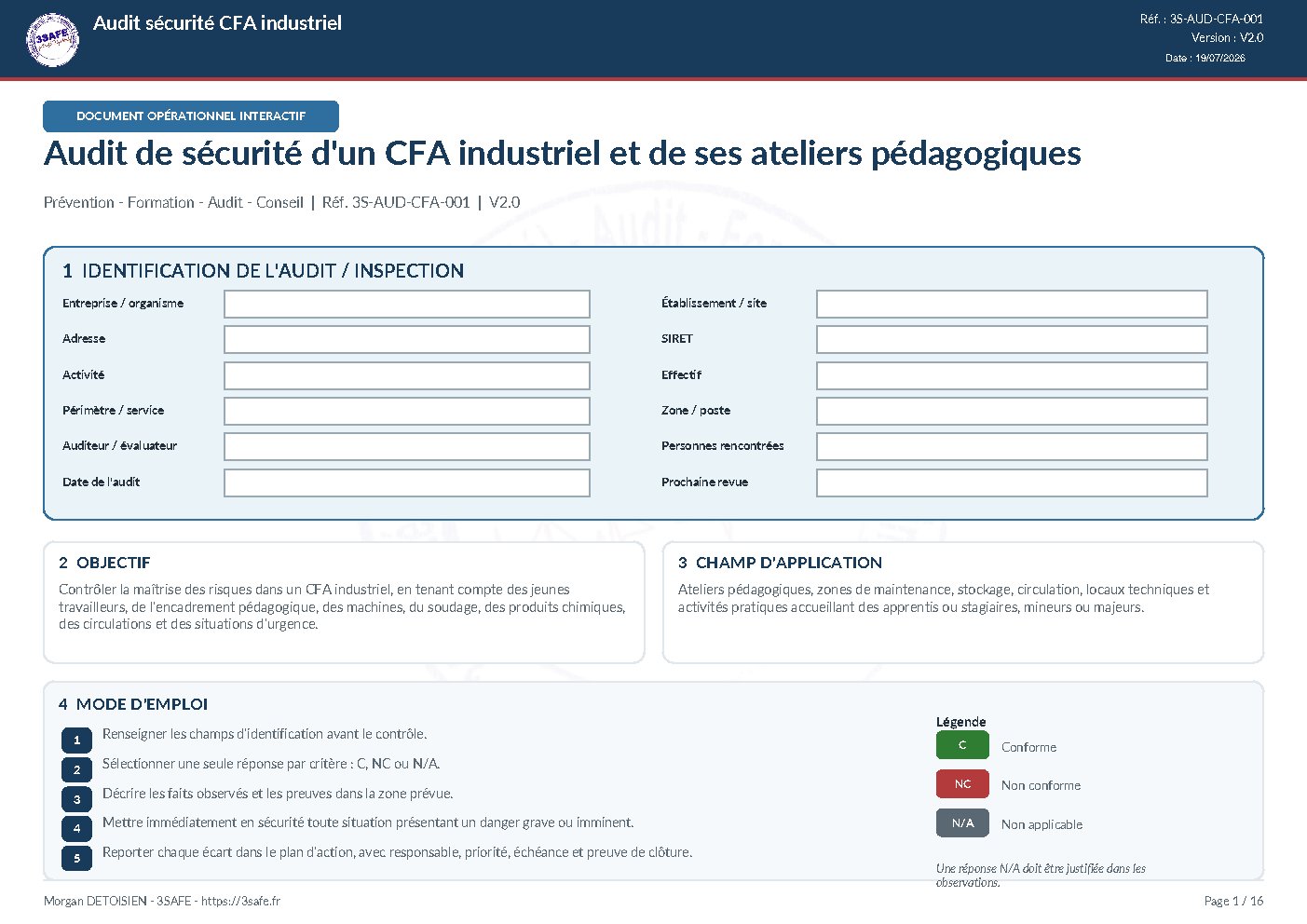 Aperçu de Audit sécurité CFA