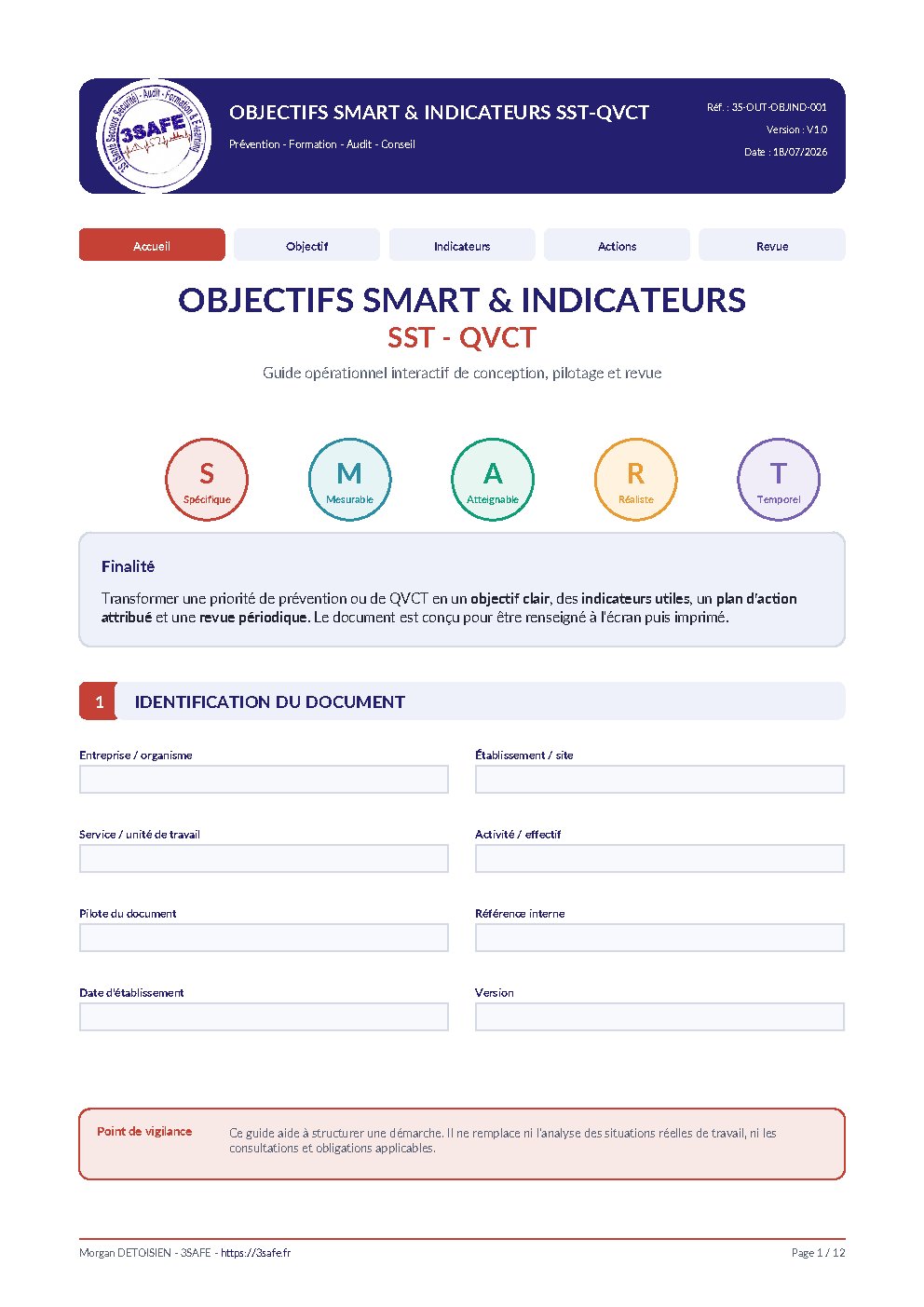 Aperçu de Indicateurs SMART