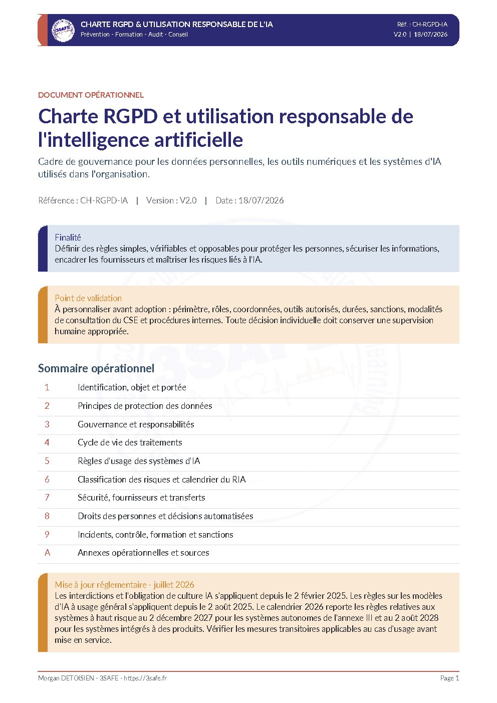 Aperçu de Charte RGPD & IA