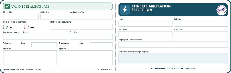 Aperçu de Modele Habilitation Electrique Double Carte Format Fini Formulaire