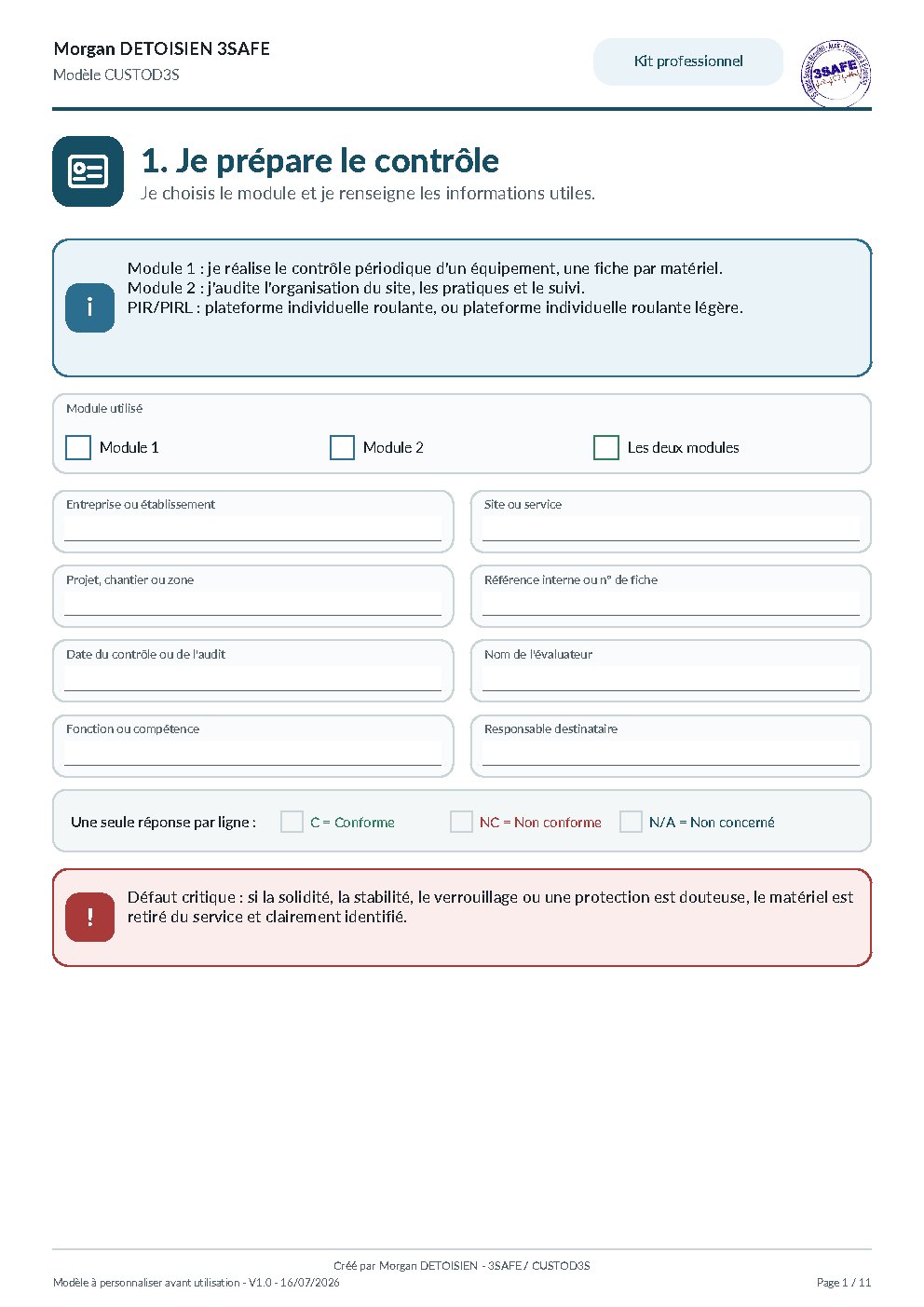 Aperçu de Kit Audit Contrôle Échelles