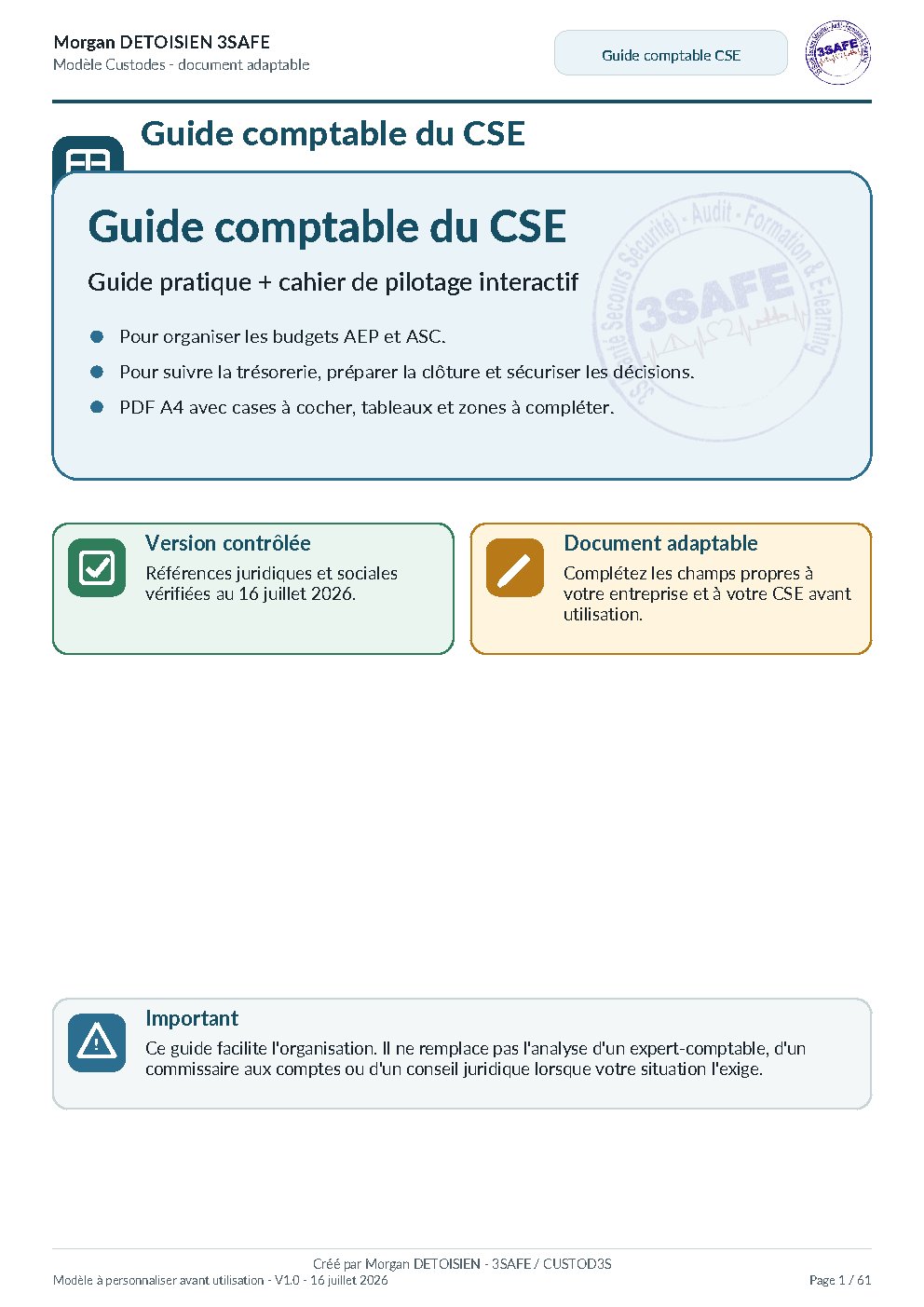 Aperçu de Guide Comptable CSE FALC Interactif