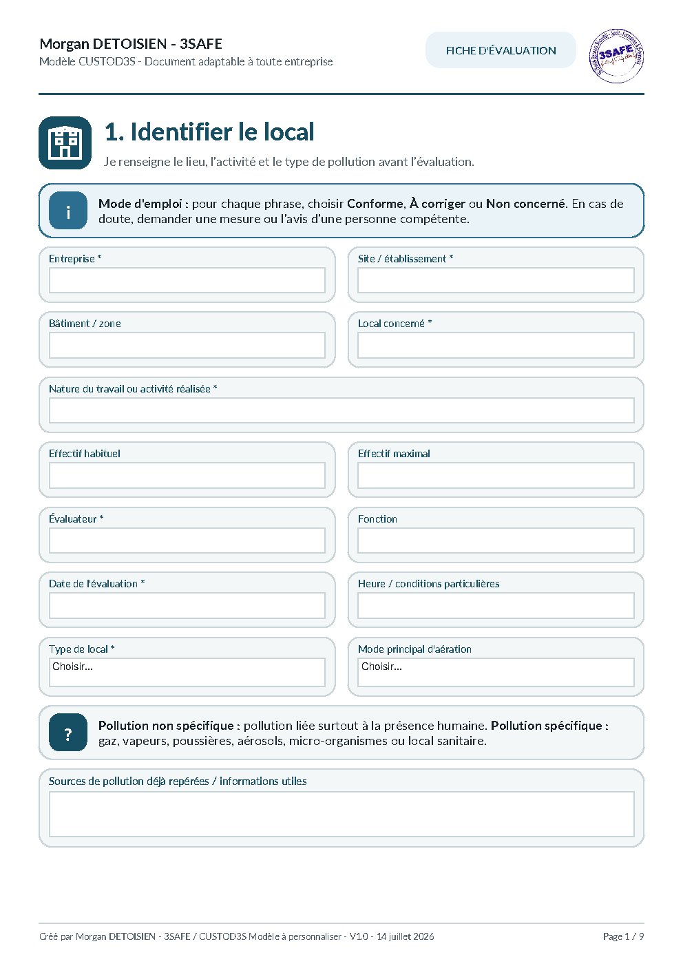 Aperçu de Fiche Évaluation Aeration Assainissement