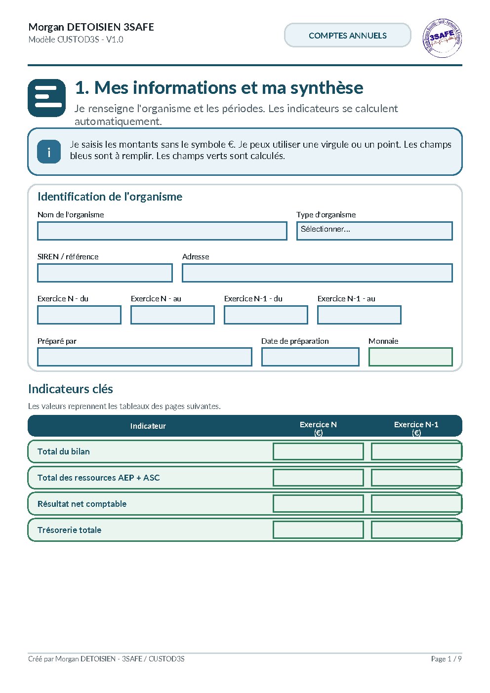 Aperçu de Comptes annuels interactifs