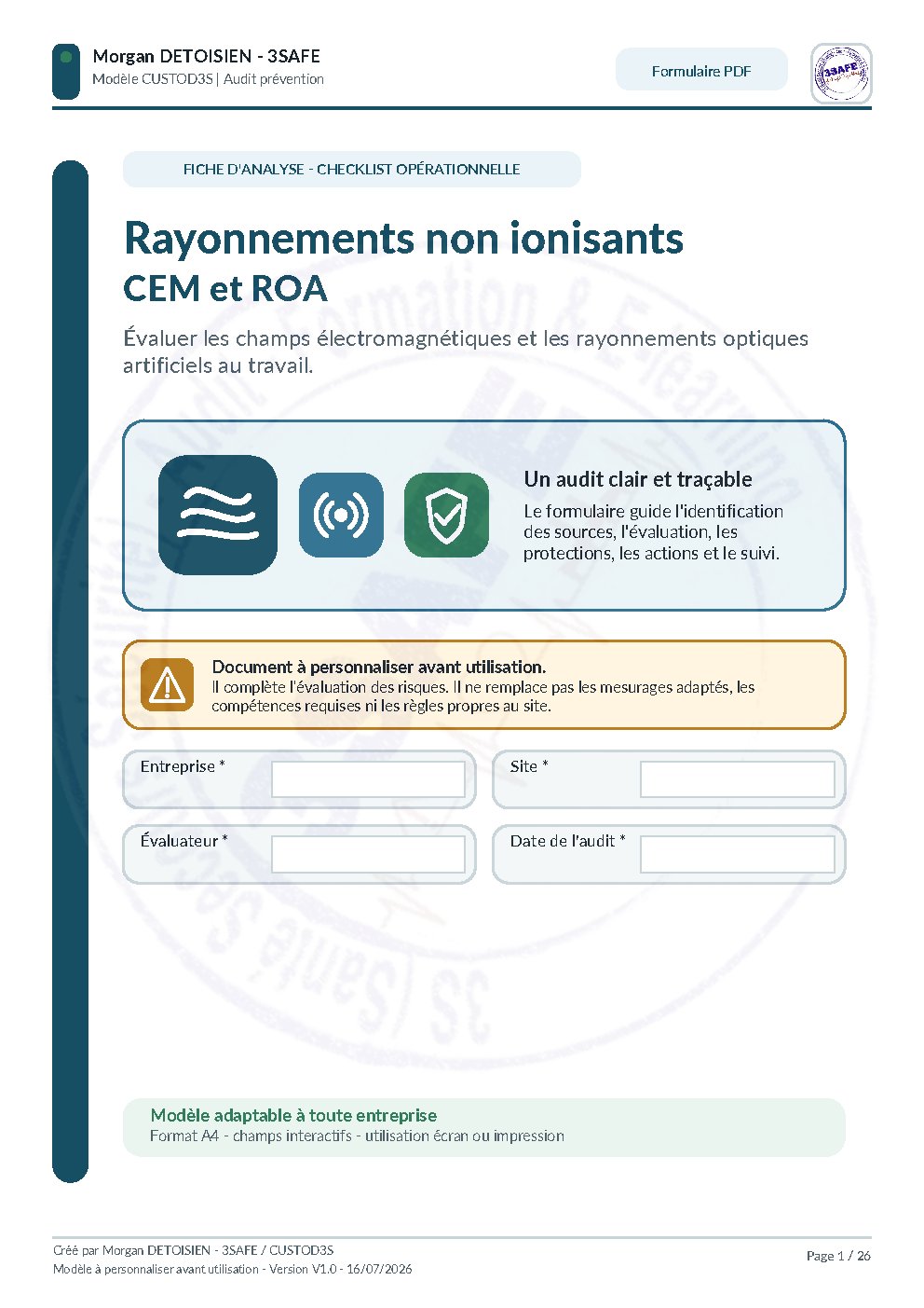 Aperçu de Checklist Audit CEM ROA