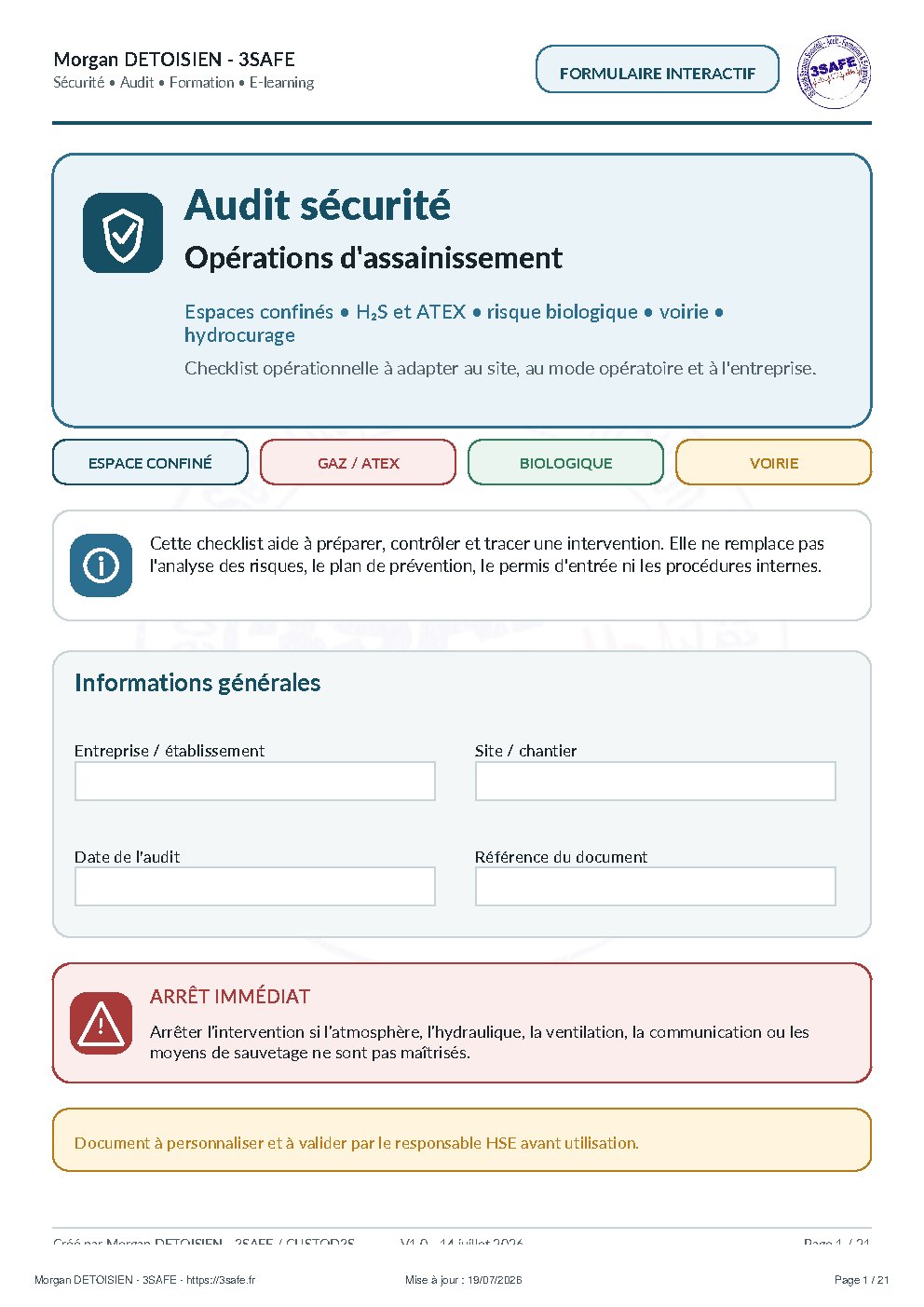 Aperçu de Checklist Audit Assainissement Sans Verification Comprehension