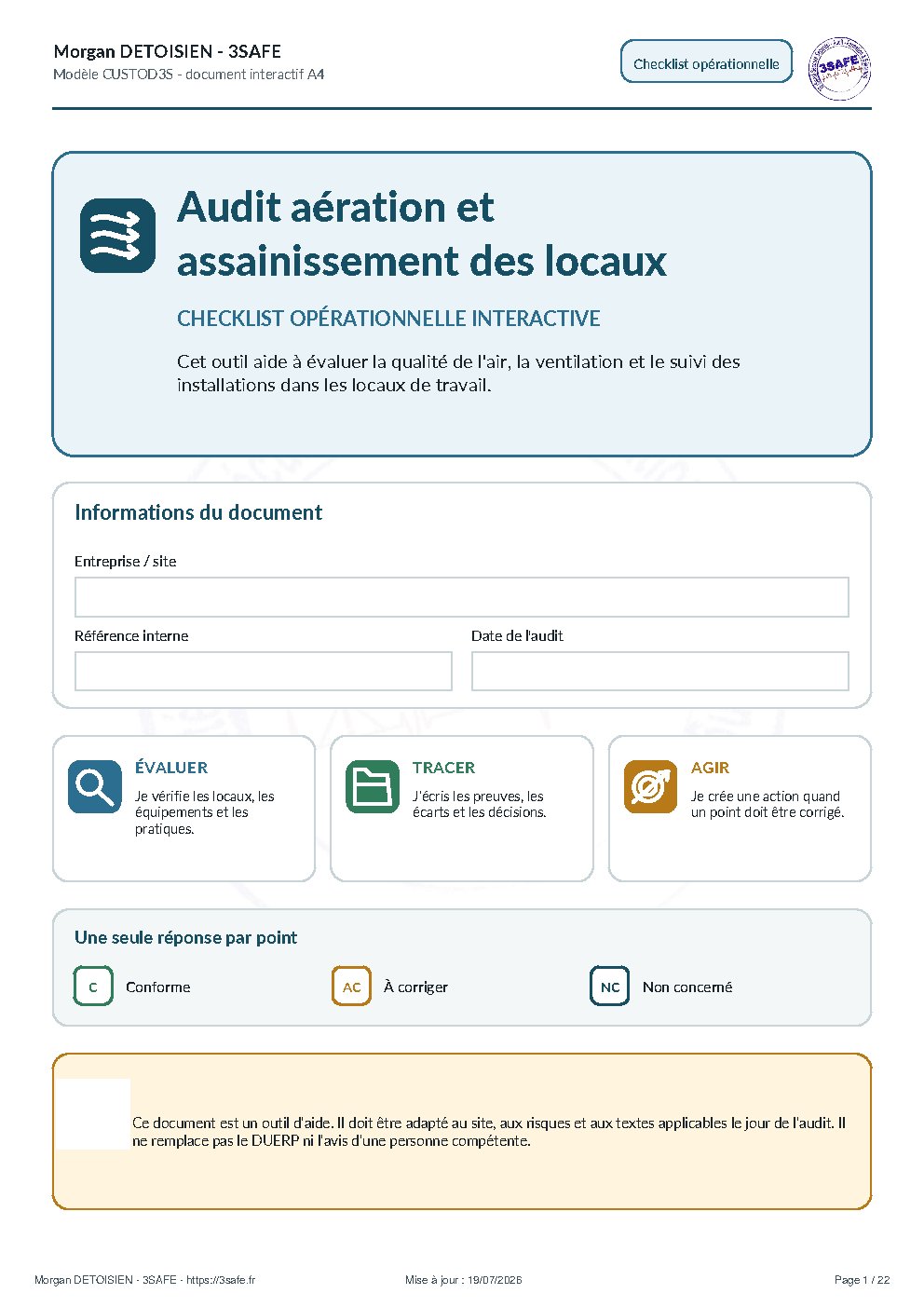 Aperçu de Audit Aeration Assainissement Interactif Sans Verification Comprehension