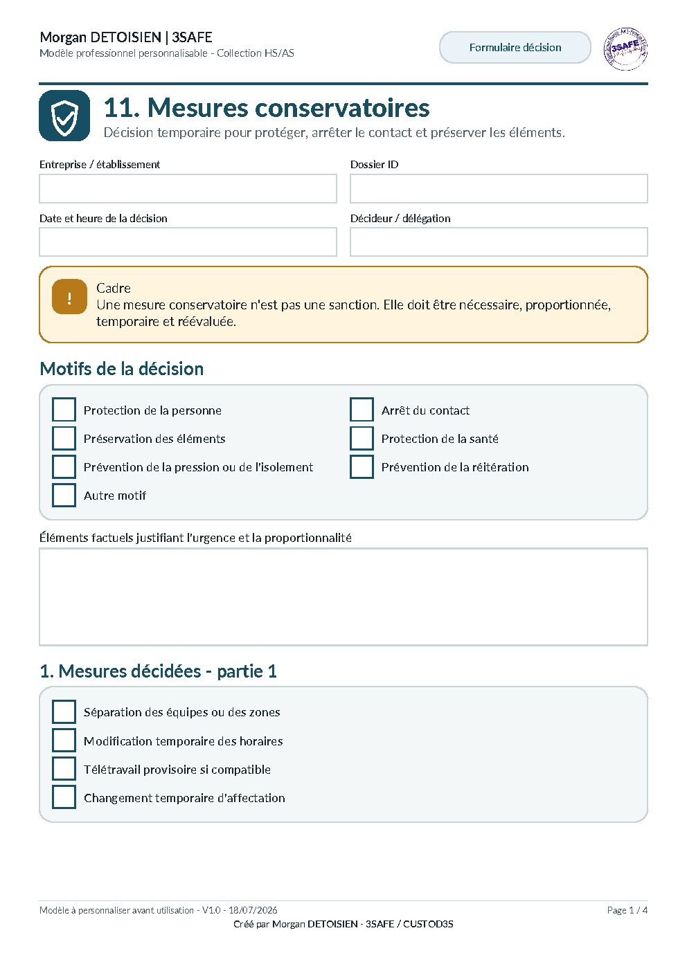 Aperçu de Decision Mesures Conservatoires