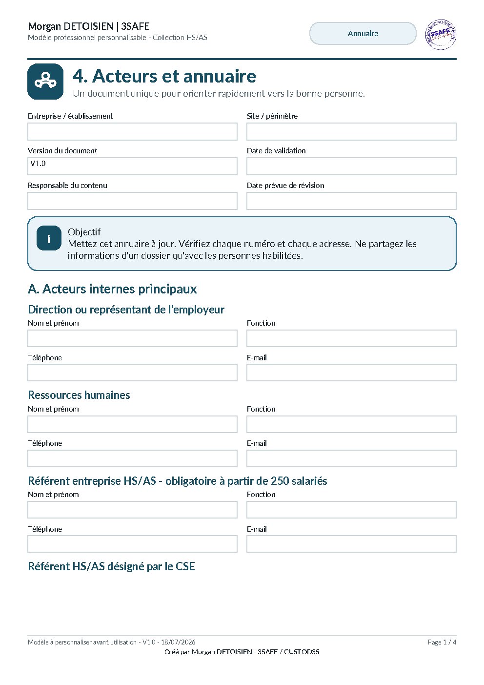 Aperçu de Acteurs Annuaire HSAS