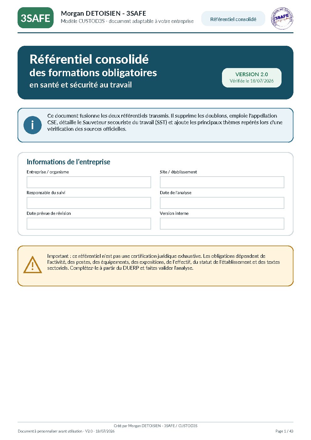 Aperçu de Référentiel Consolide Formations Obligatoires SST