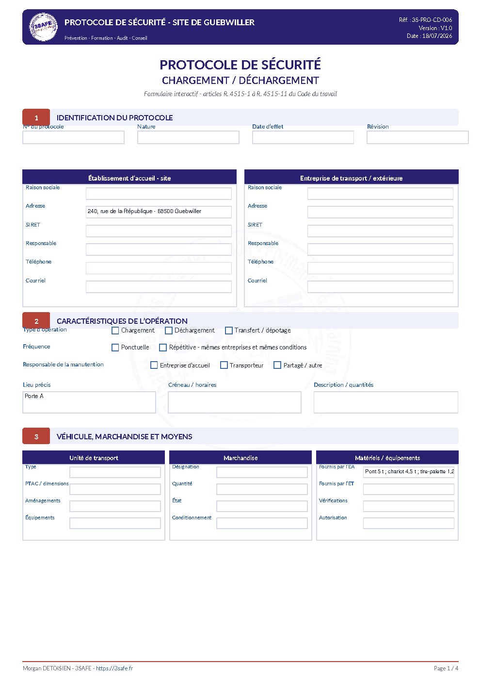 Aperçu de Protocole Sécurité Site Guebwiller