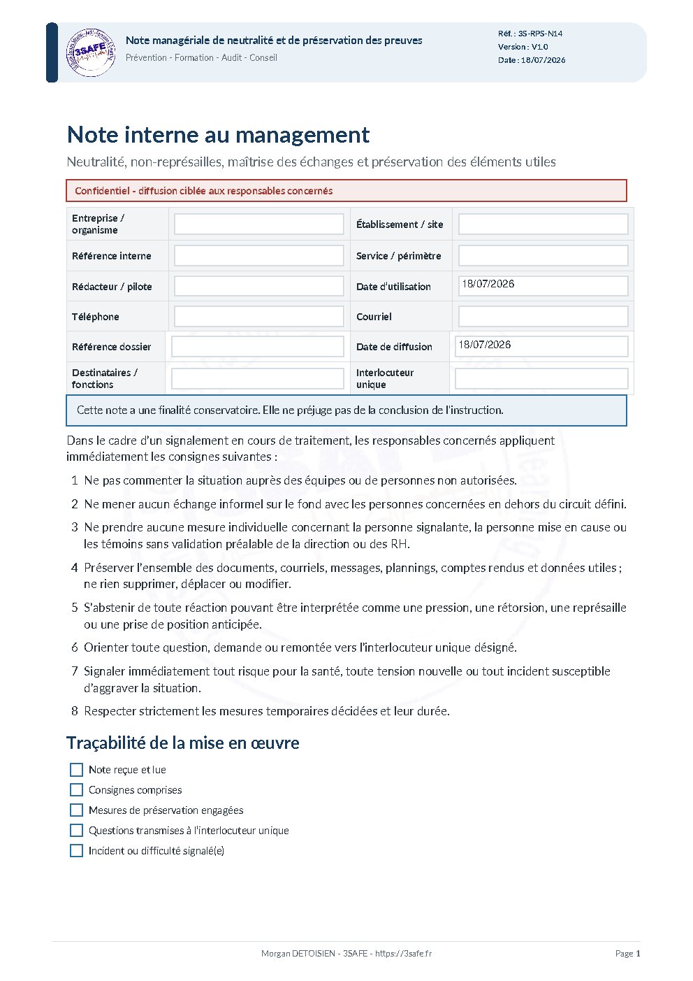 Aperçu de Note Management Neutralite Preservation Preuves