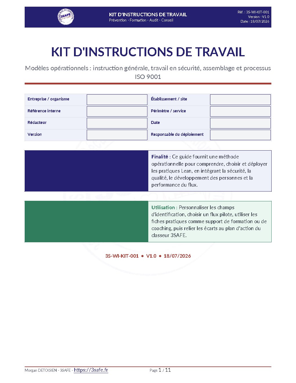 Aperçu de Kit Instructions Travail Interactif