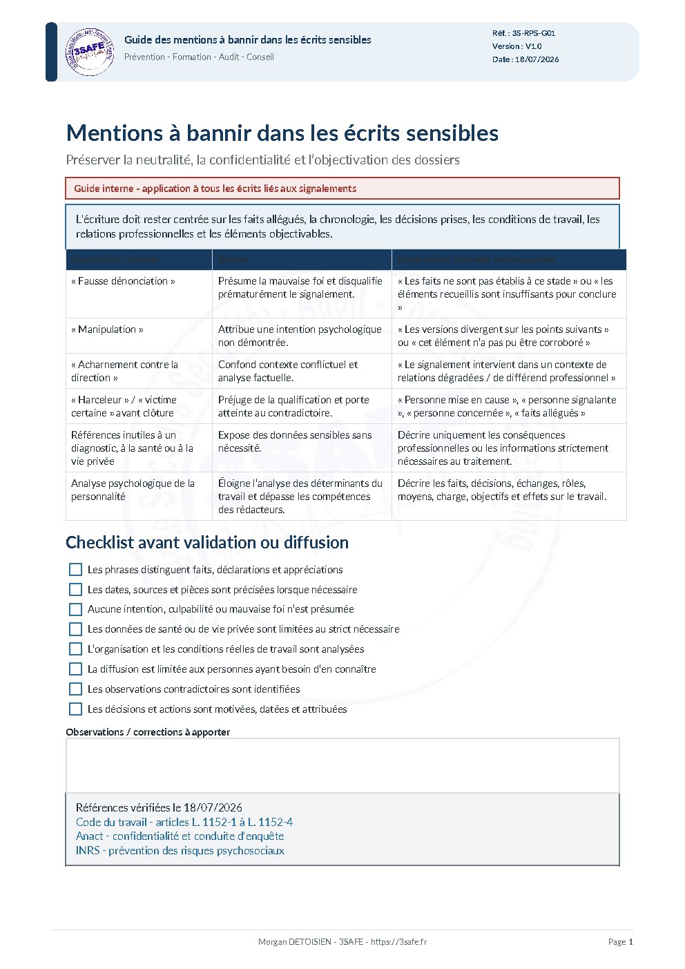 Aperçu de Guide Mentions A Bannir Ecrits Sensibles