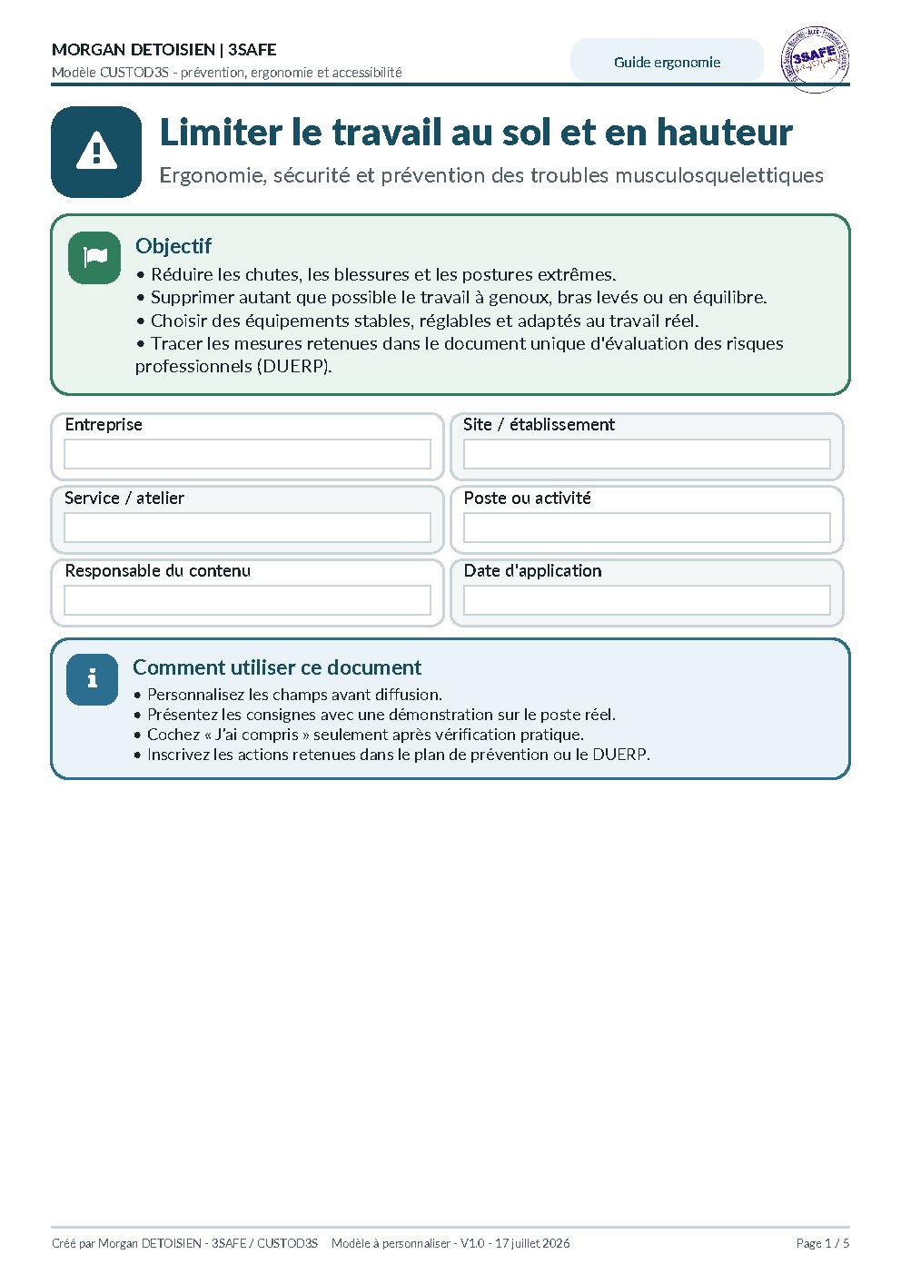 Aperçu de Guide Limitation Travail Sol Hauteur