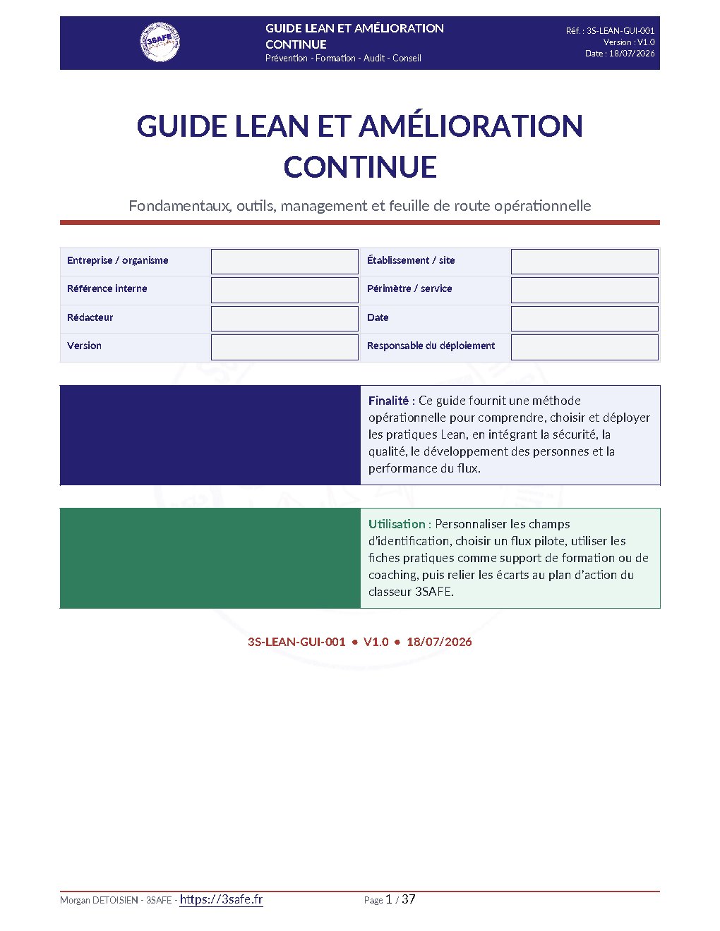 Aperçu de Guide Lean Amelioration Continue Interactif