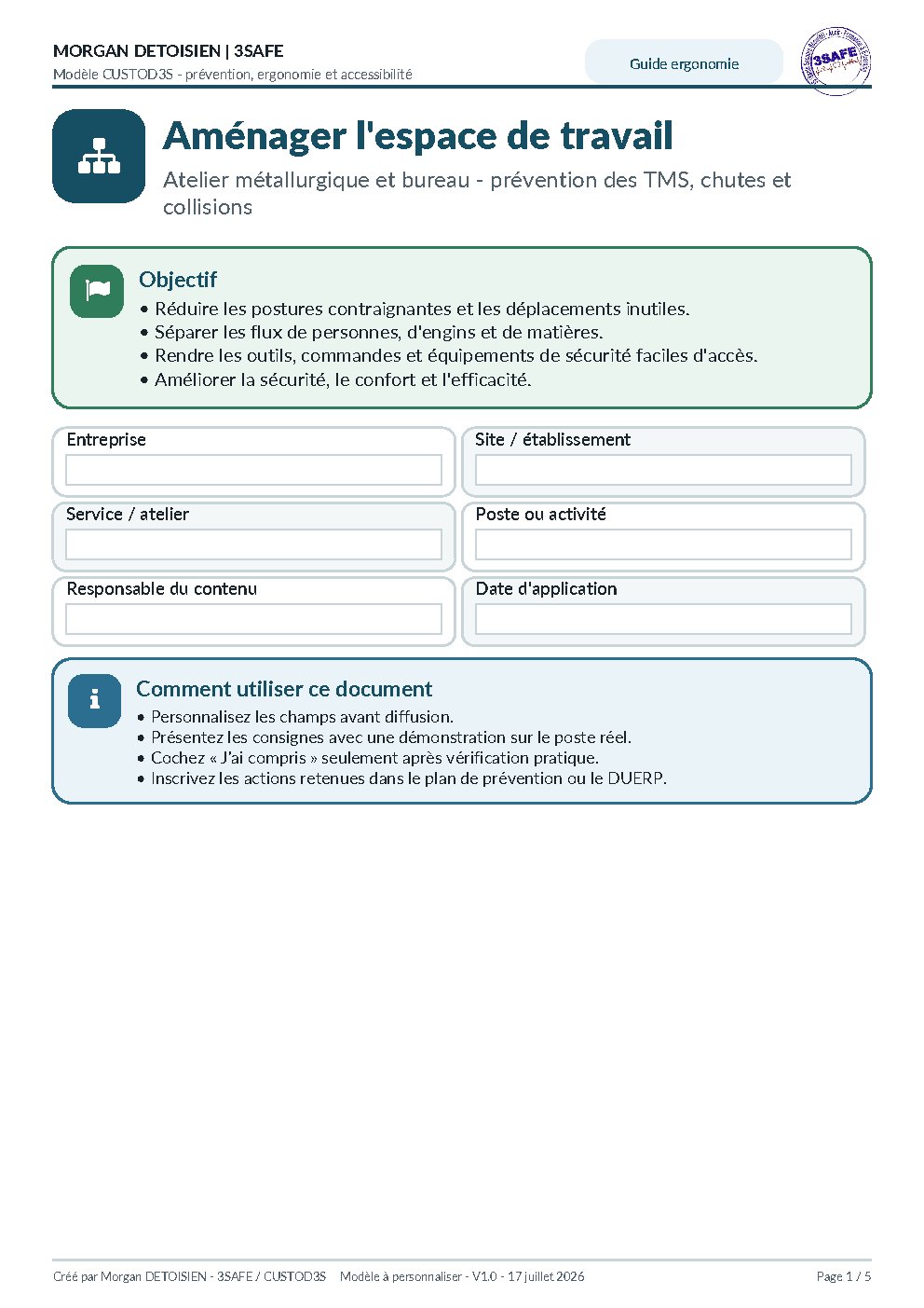 Aperçu de Guide Amenagement Espace Travail