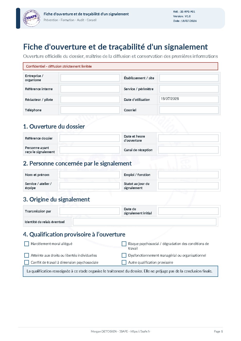 Aperçu de Fiche Ouverture Traceabilite Signalement