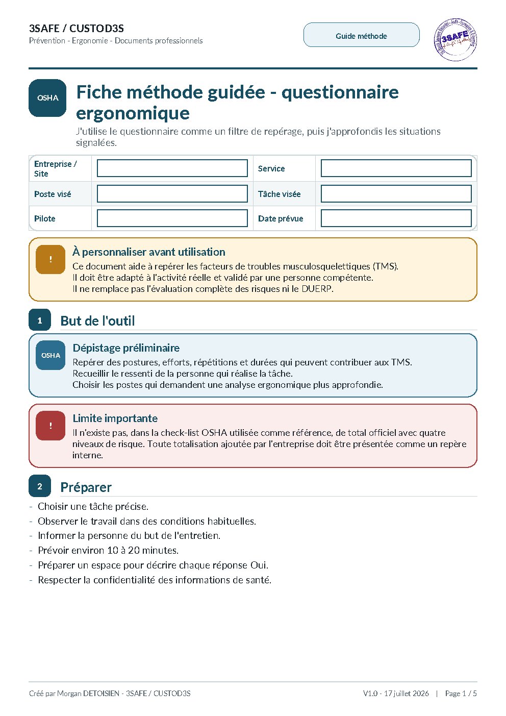 Aperçu de Fiche Methode Questionnaire