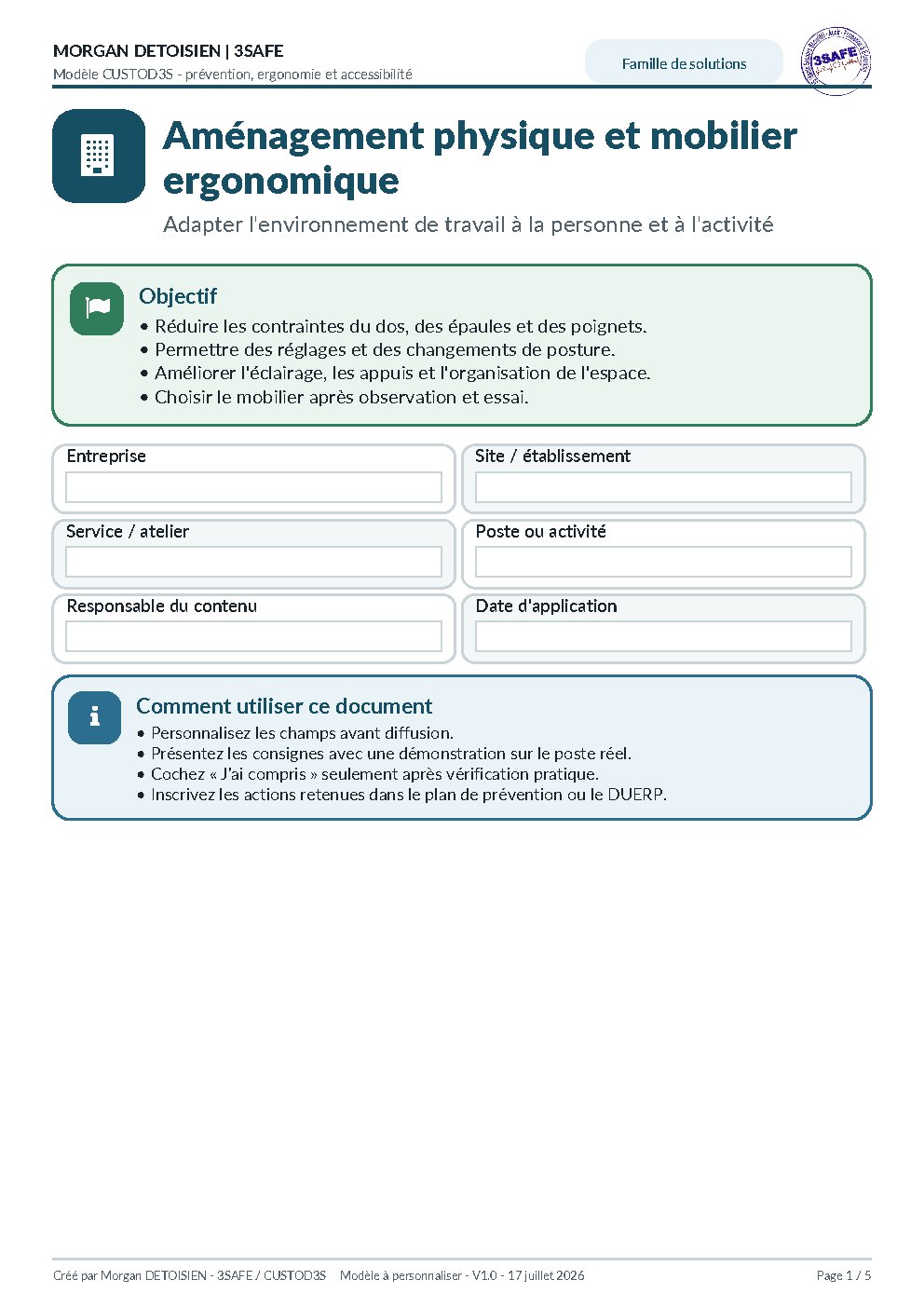 Aperçu de Famille Solutions Mobilier Ergonomique