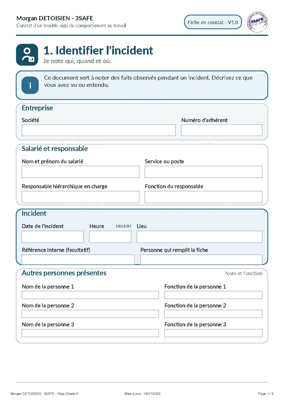 Aperçu de Constat Trouble Comportement Aigu Formulaire Sans Verification Comprehension
