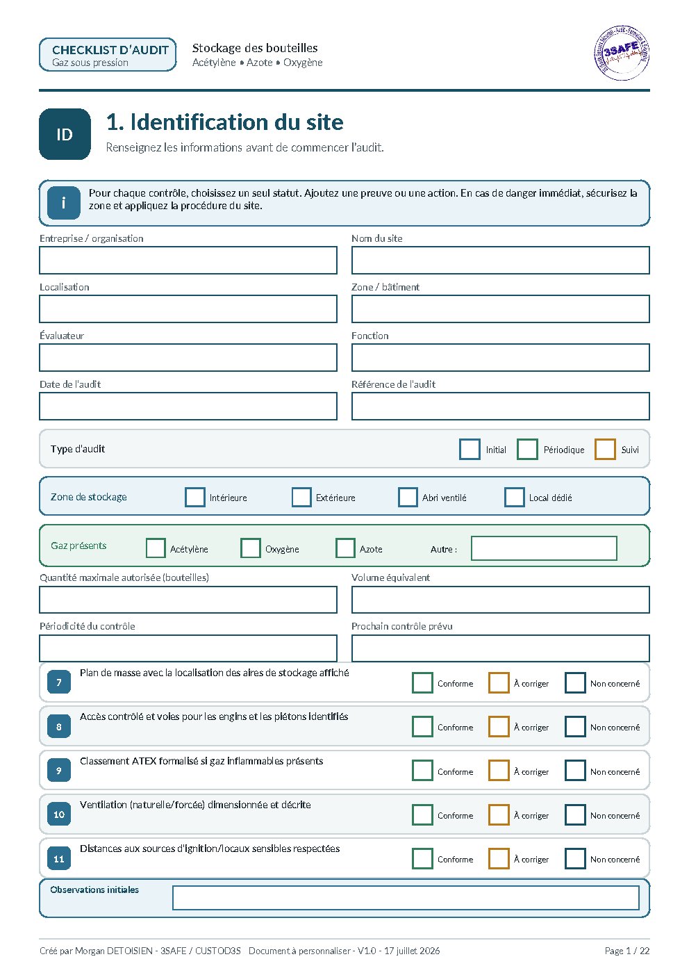 Aperçu de Checklist Audit Stockage Bouteilles Gaz