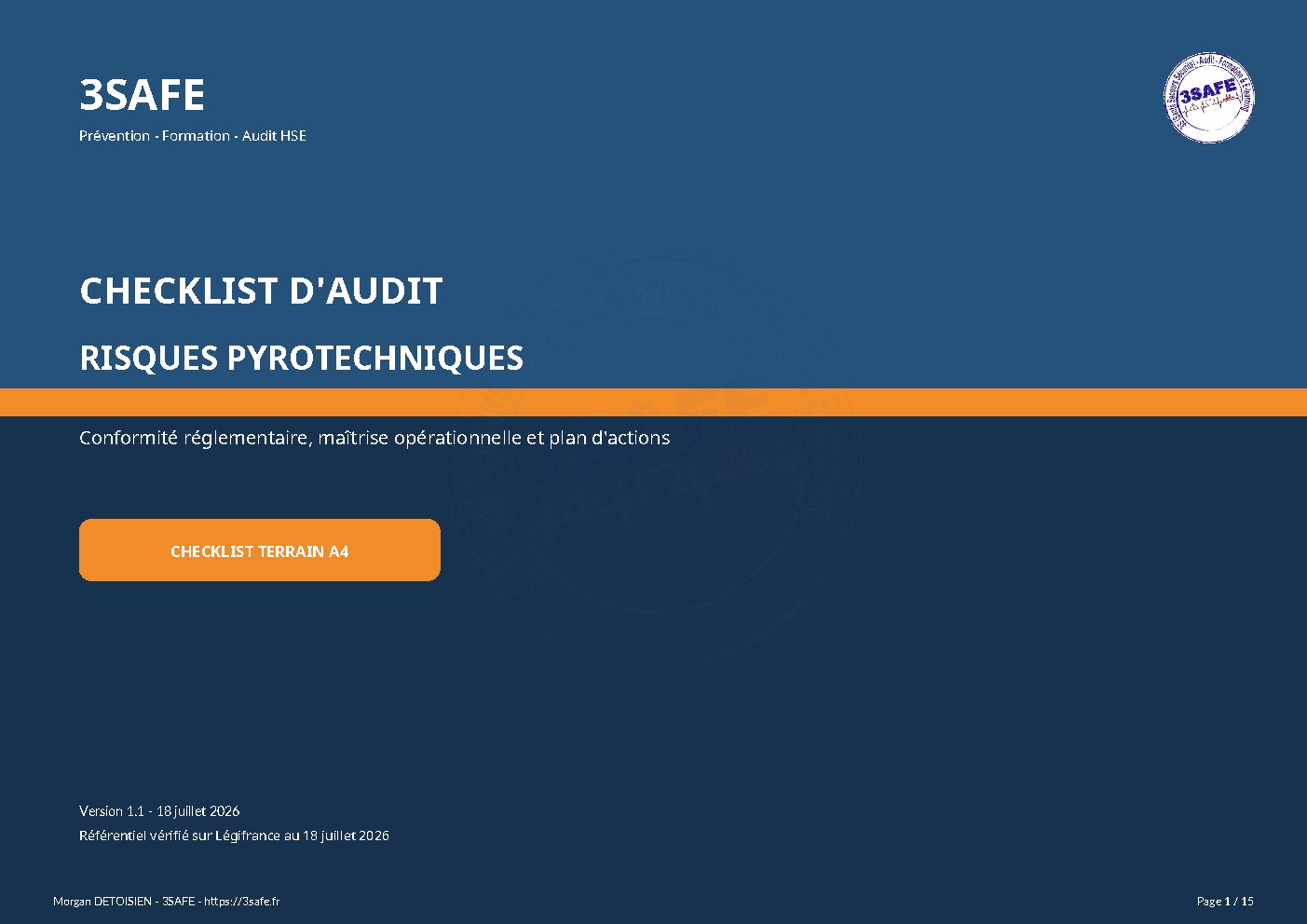 Aperçu de Checklist Audit Risques Pyrotechniques Interactive