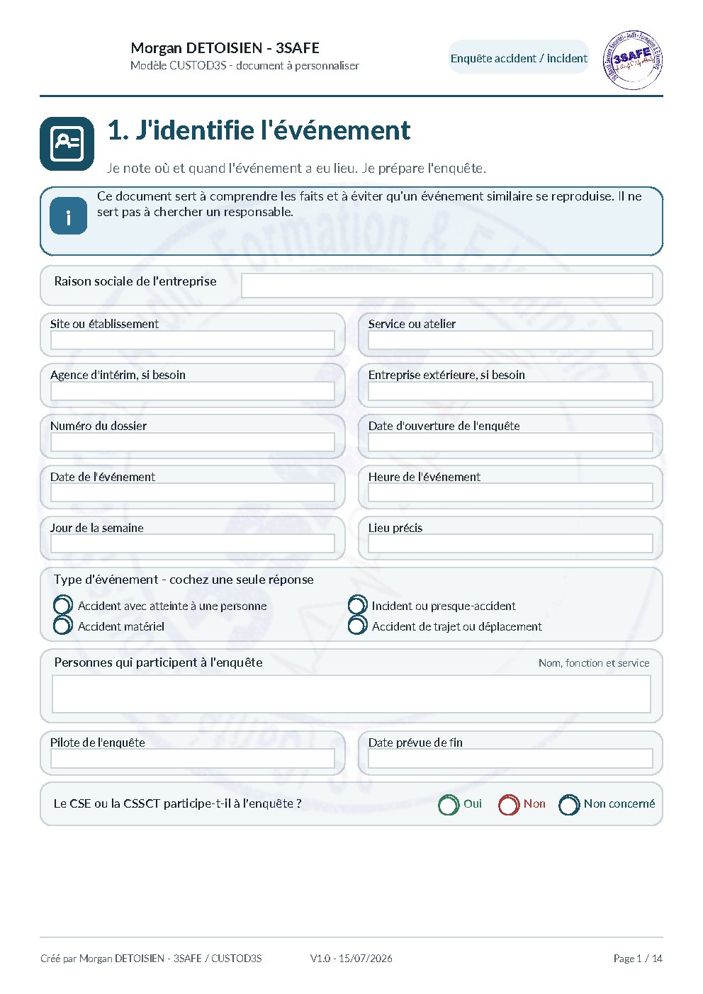 Aperçu de Support Enquete Arbre des Causes