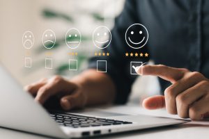 User give rating to service experience on online application, Cu
